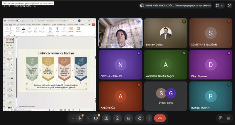 Çocuk Odaklı Aile Danışmanlığı Dersi/  Webinar