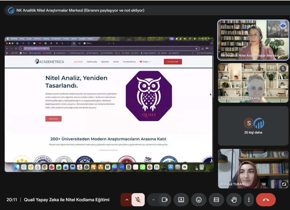 QUALİ, Yapay  Zeka  ve Nitel Kodlama Webinar